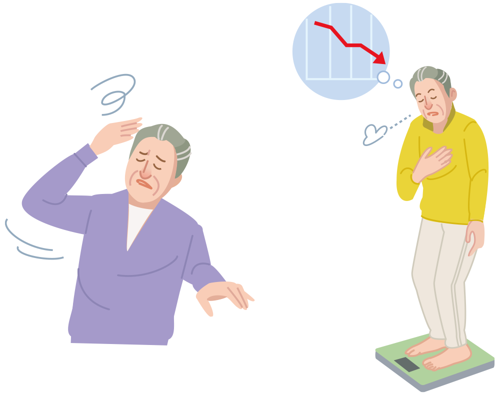 進行時の胃がんにおける主な症状