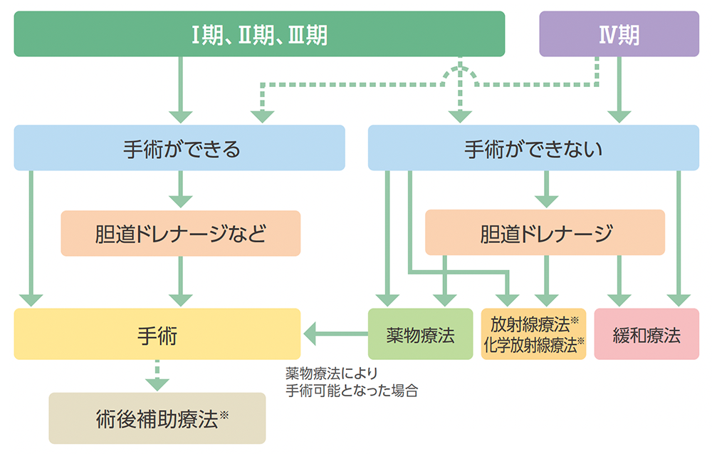 胆道がんの治療の流れのイメージ