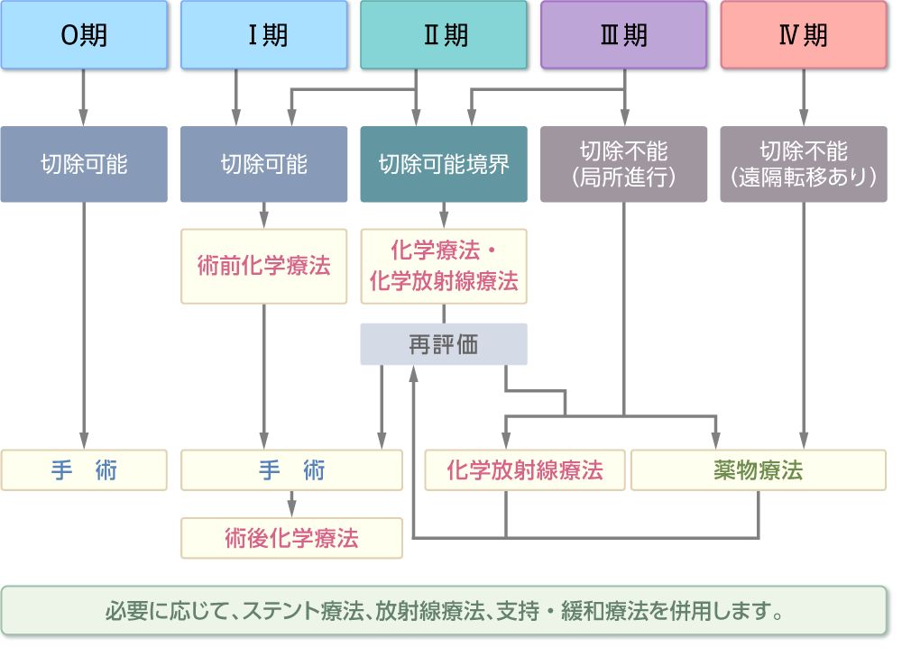 病期ごとの主な治療法（概略）