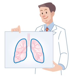 医師が画像を持つイラスト