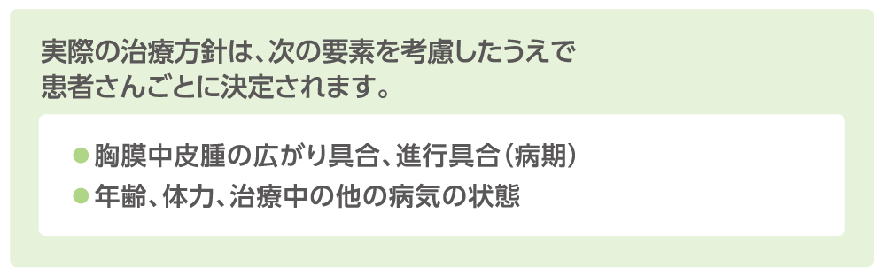 胸膜中皮腫の治療方針の決定