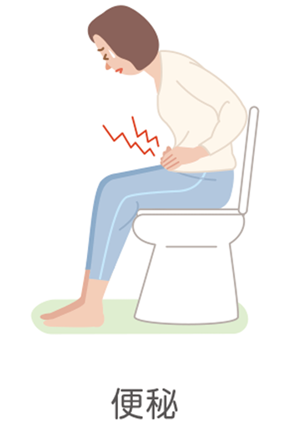 卵巣がんが再発した時の主な自覚症状をまとめたイラスト